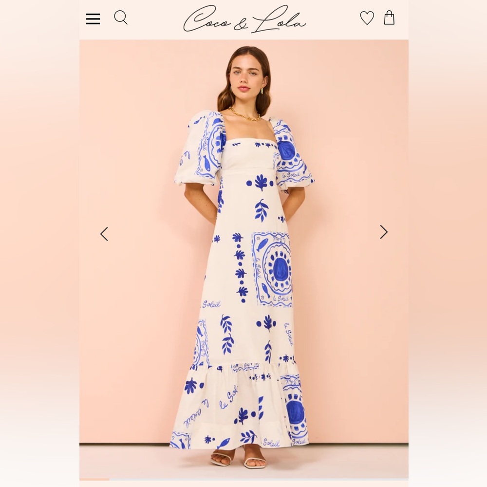 ** New** Coco & Lola Dress (By Nicola S/S Wavy Maxi Dress in Le Soleil)